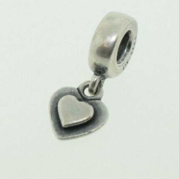❤️ Pandora Retired  Heart Dangle Charm Sterling Silver 790373 - Picture 2 of 6